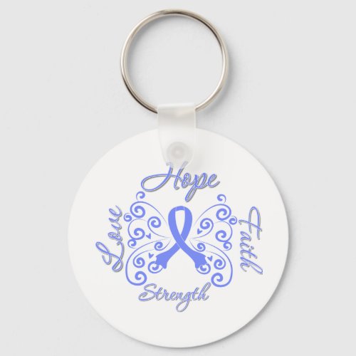 Hope Faith Love Strength Stomach Cancer Keychain