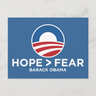 hope > fear obama 08 hope won postcard