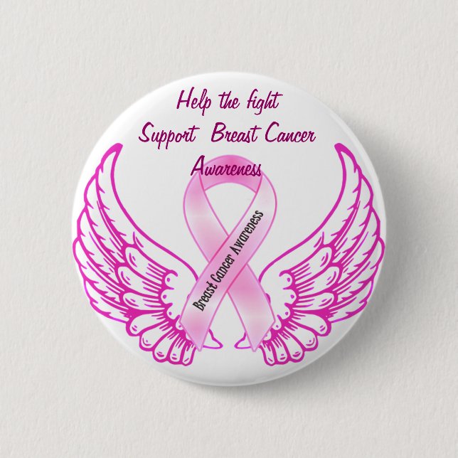 Hope&Fight-Breast Cancer Awareness_Button Pinback Button (Front)
