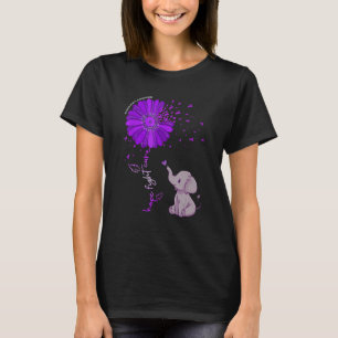 Hope Fight Cure Alzheimer's Awareness Purple Flowe T-Shirt