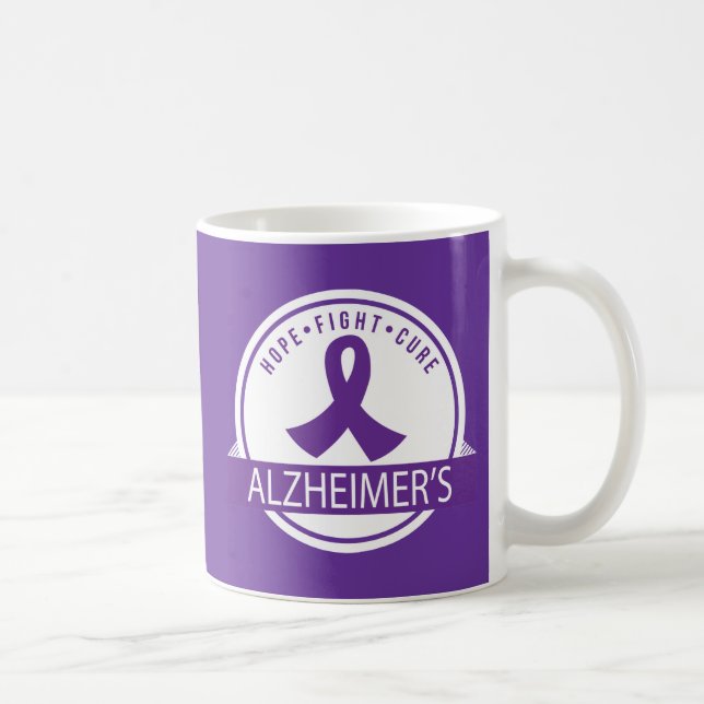 Hope Fight Cure Alzheimers Disease support mug (Right)