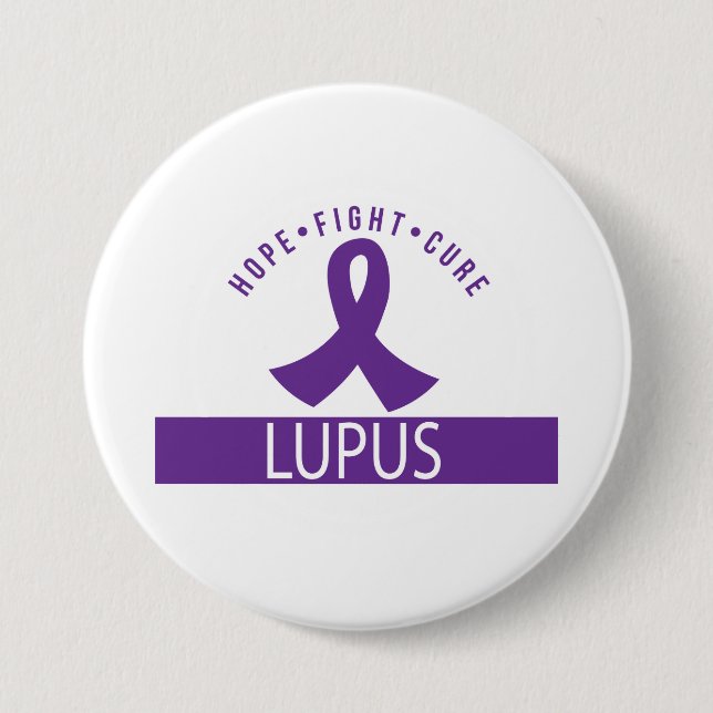Hope Fight Cure Lupus Awareness Pinback Button (Front)