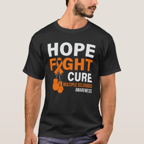 Hope Fight Cure MS Awareness Multiple Sclerosis MS T_Shirt
