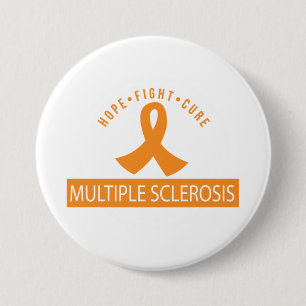 Hope Fight Cure MS Orange Ribbon Button