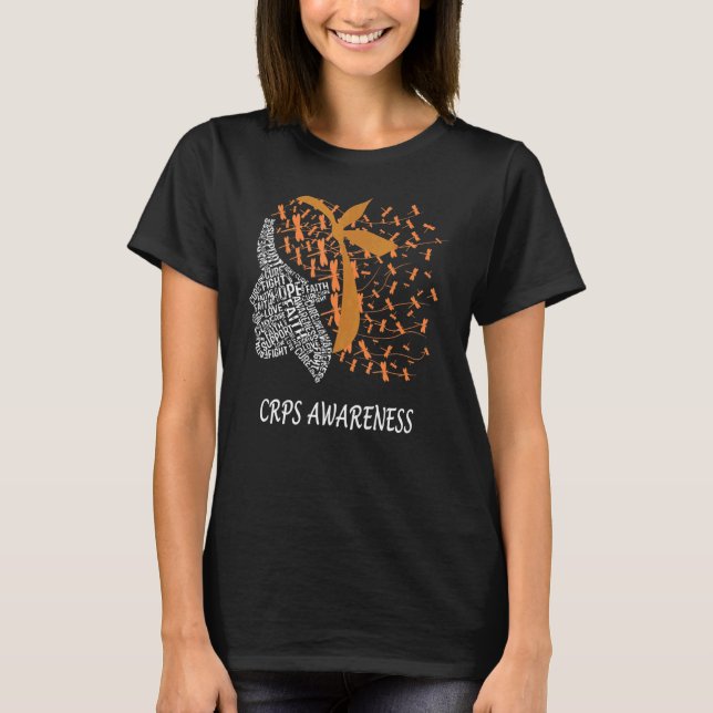 Hope Fight Cure Support Crps Awareness Dragonfly W T-Shirt (Front)