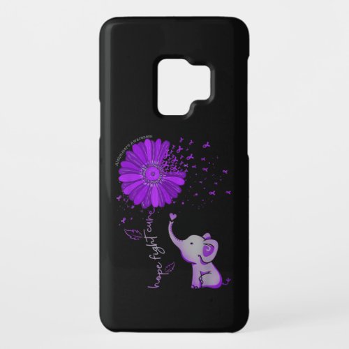 Hope Fight Cute Elephant Alzheimers Purple Ribbon Case_Mate Samsung Galaxy S9 Case