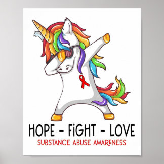 Hope Fight Love Substance Abuse Awareness Poster