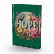 Hope Floral Typography with Birds and Botanical