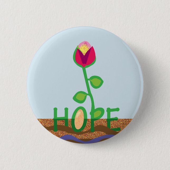 Hope flower growing from seed button (Front)