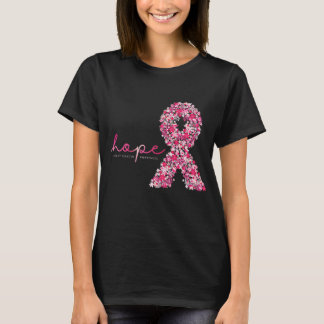 HOPE Flower Pink Ribbon Breast Cancer Awareness T-Shirt