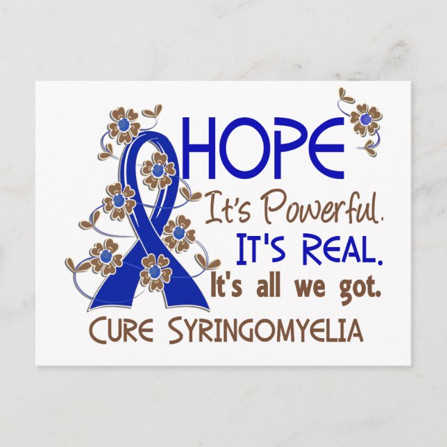 Hope Flower Ribbon Syringomyelia Postcard (Front)