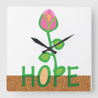 Hope flowers from seeds planted square wall clock