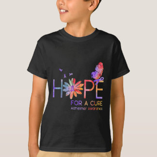 Hope For A Cure Alzheimer Awareness Flower  T-Shirt