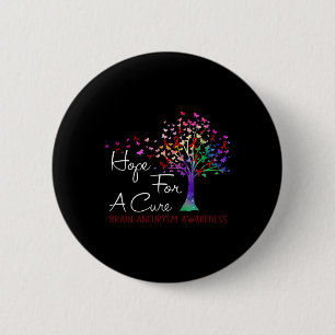 Hope For A Cure Brain Aneurysm Awareness Tree Ribb Button