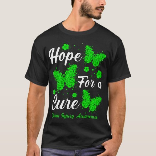Hope For A Cure Brain Injury Awareness Butterfly T_Shirt