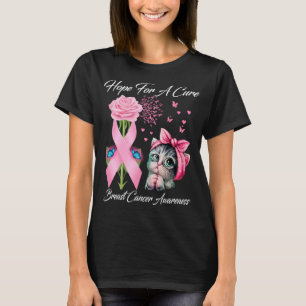 Hope For A Cure Breast Cancer Awareness Butterfly  T-Shirt