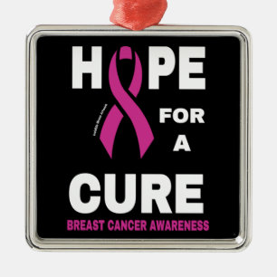 Hope for a Cure...Breast Cancer Metal Ornament