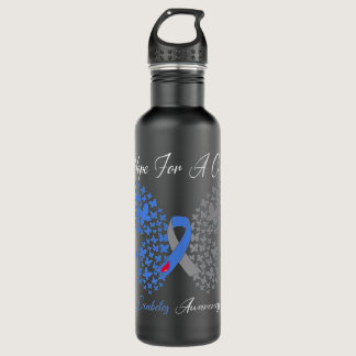 Hope For A Cure Butterfly Gift  diabetes 2 Stainless Steel Water Bottle