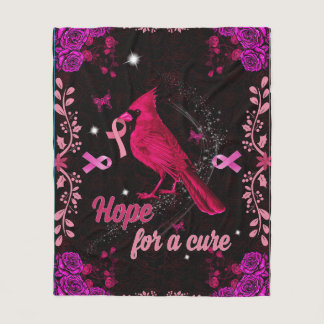 Hope For A Cure Cardinal Breast Cancer Awareness F Fleece Blanket