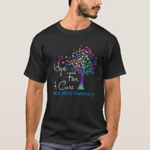 Hope For A Cure Child Abuse Awareness Tree Ribbon T-Shirt