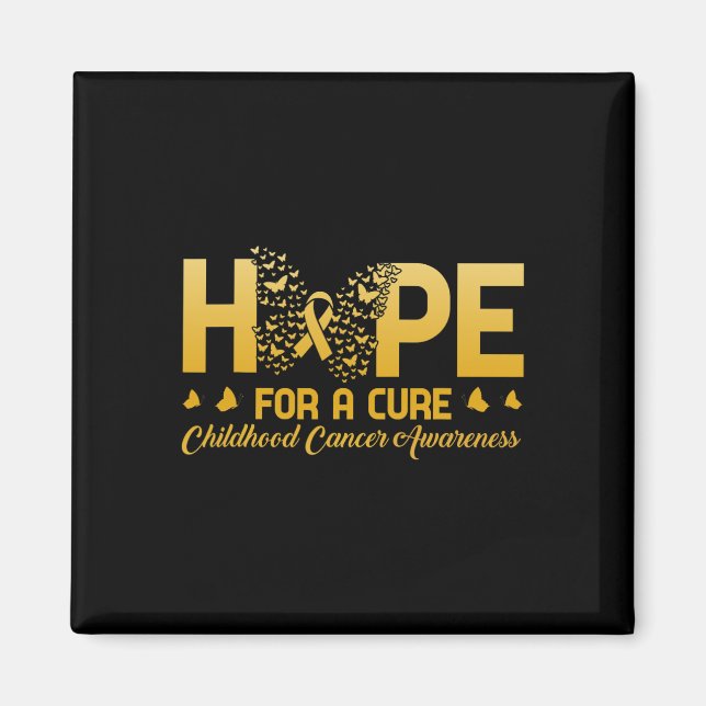 Hope For A Cure Childhood Cancer Awareness Butterf Magnet (Front)