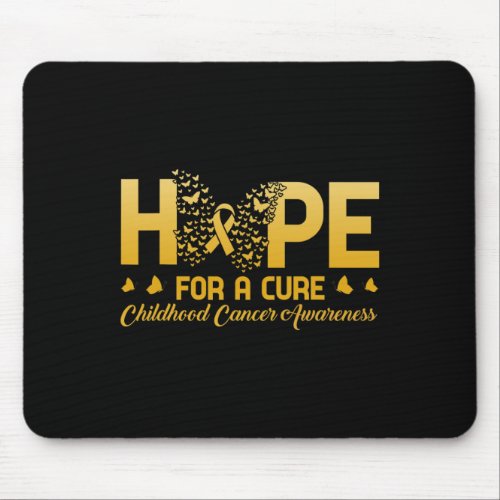 Hope For A Cure Childhood Cancer Awareness Butterf Mouse Pad