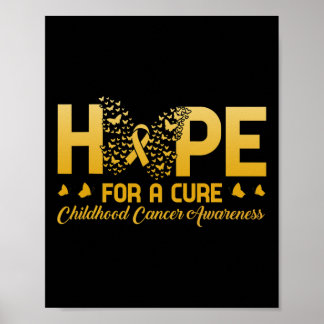 Hope For A Cure Childhood Cancer Awareness Butterf Poster