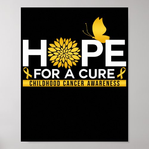 Hope For A Cure Childhood Cancer Awareness Poster