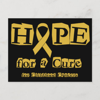 Hope for a Cure - Childhood Cancer Gold Ribbon Postcard