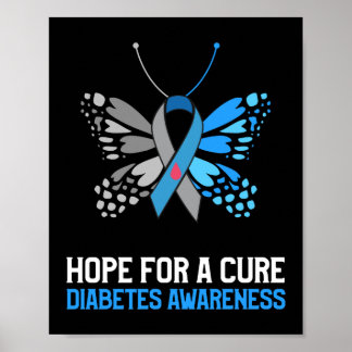 Hope For A Cure Diabetes Awareness Type 1 Diabetes Poster