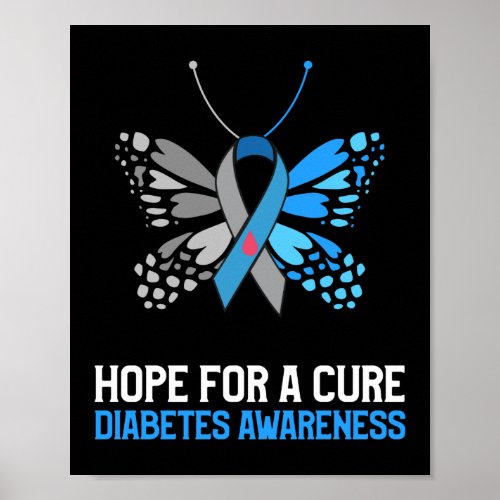 Hope For A Cure Diabetes Awareness Type 1 Diabetes Poster