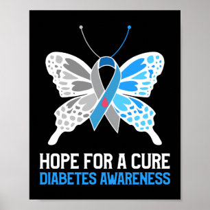 Hope For A Cure Diabetes Awareness Type 1 Diabetes Poster