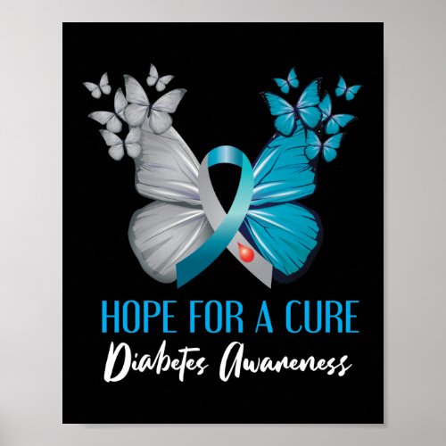 Hope For A Cure Diabetes Awareness Type 1 Diabetes Poster