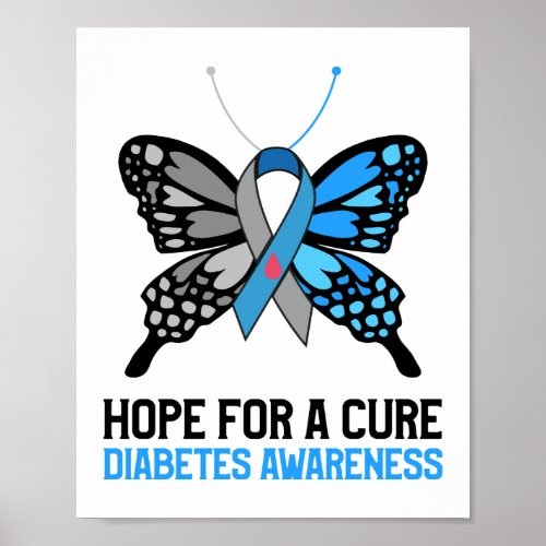 Hope For A Cure Diabetes Awareness Type 1 Diabetes Poster