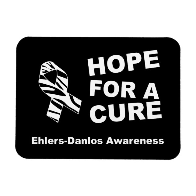 Hope For a Cure EDS Zebra Ribbon Flexible Magnet (Horizontal)