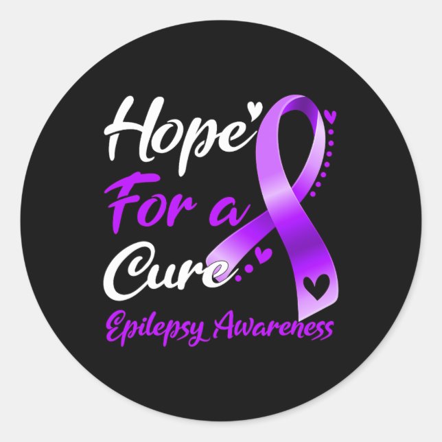 Hope For A Cure Epilepsy Awareness Ribbon Gifts  Classic Round Sticker (Front)