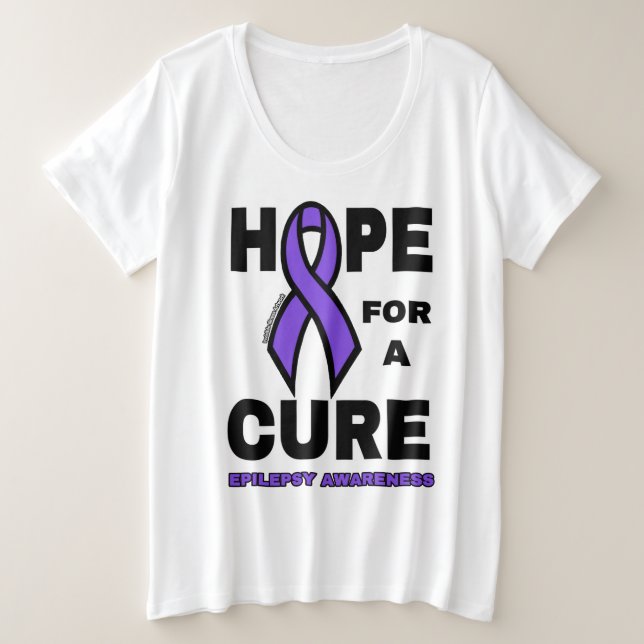 Hope for a Cure...Epilepsy Plus Size T-Shirt (Design Front)