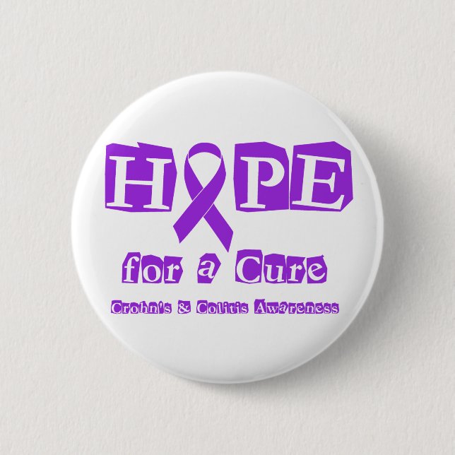 Hope for a Cure for Crohn's & Colitis Pinback Button (Front)