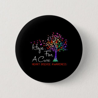 Hope For A Cure Heart Disease Awareness Tree Ribbo Button