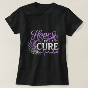 Hope For A Cure Lavender Alzheimer Purple Ribbon T-Shirt