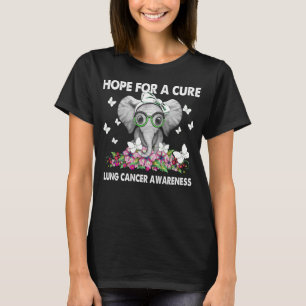 Hope For A Cure Lung Cancer Awareness Elephant  T-Shirt