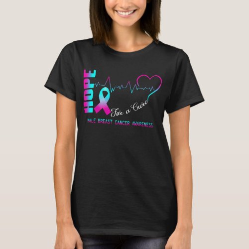 Hope For A Cure Male Breast Cancer Awareness T_Shirt