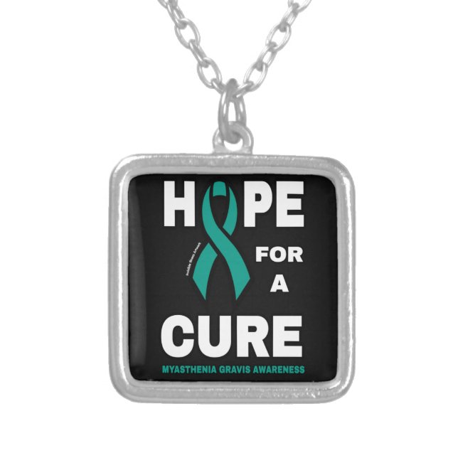 Hope For A Cure...Myasthenia Gravis Silver Plated Necklace (Front)
