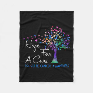 Hope For A Cure Prostate Cancer Awareness Tree Rib Fleece Blanket
