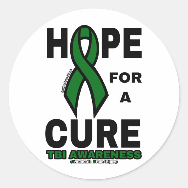 Hope For A Cure TBI Classic Round Sticker (Front)