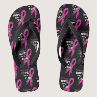Hope for a Cure/Torn Ribbon...Breast Cancer Flip Flops