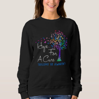Hope For A Cure Trisomy 18 Awareness Tree Ribbon Sweatshirt