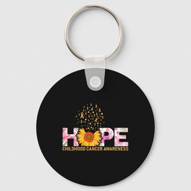 Hope for a World with out Childhood Cancer Be a Ho Keychain (Front)