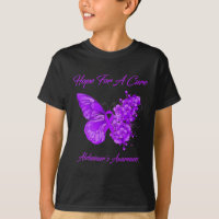 Hope For Cure Purple Butterfly Alzheimer Brain Awa