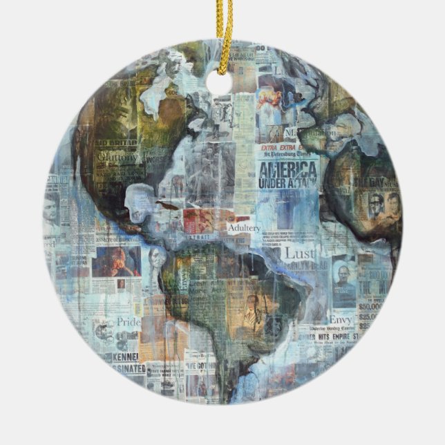 "Hope For Humanity" Art Ornament (Front)